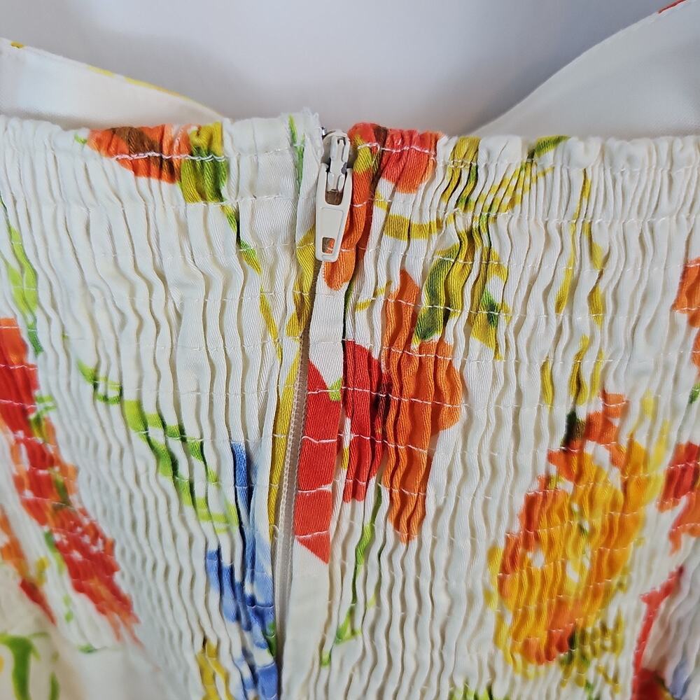 MADISON LEIGH Floral Sundress Ruffle Trumpet Hem Wide Strap Summer Wedding Sz M - Picture 6 of 8